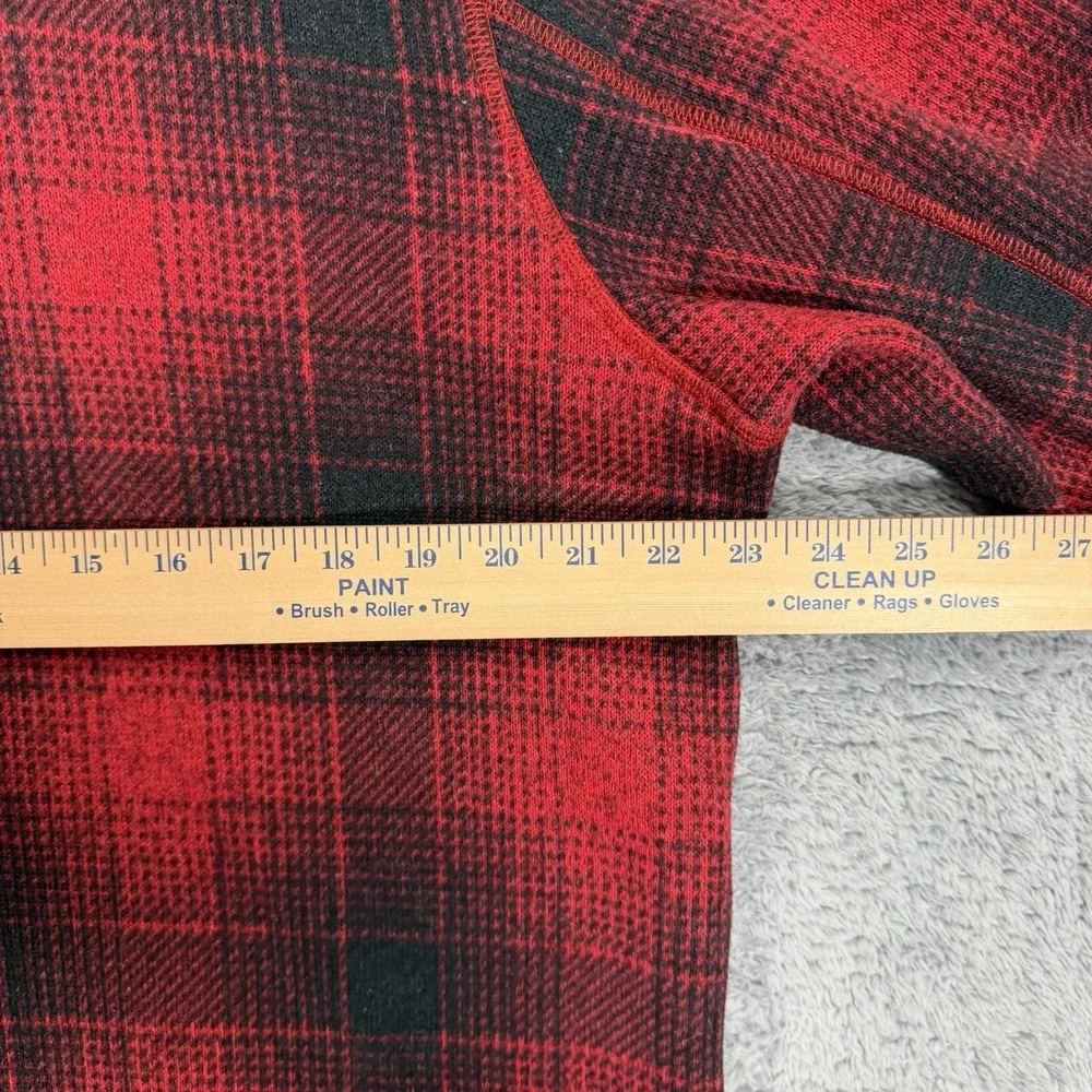 The North Face Gordon Lyons Pullover Mens XL Red Fleece 1/4‎ Zip Shadow Plaid